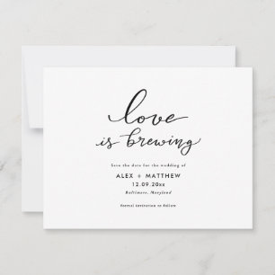 Moderne Script-Liebe bricht Save the Date Einladung