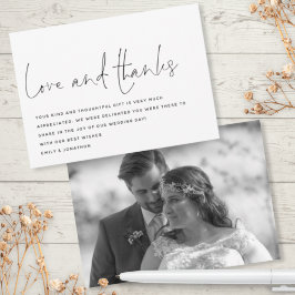 Moderne Script-Liebe dank Foto Wedding Dankeskarte
