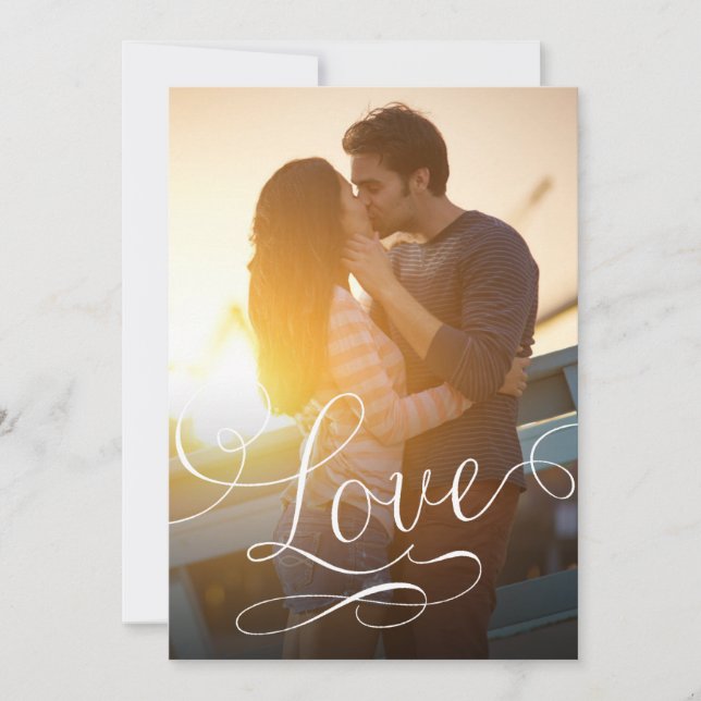 Moderne Script-Liebe Romantisches Foto Save the Da Date (Vorderseite)