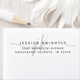Moderne Script Minimal Gray Monogram Initials