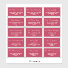 Moderne Script-Minimalistische Hochzeitgastadresse Aufkleber