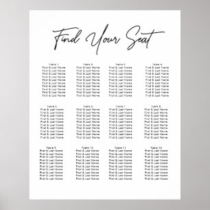 Moderne Script Minimalistische Hochzeitskarte Poster