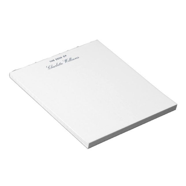 Moderne Script Minimalistische Monogramm Notizblock (angewinkelt)
