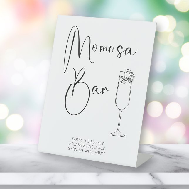 Moderne Script Momosa Bar Baby Dusche Sockelschild (Von Creator hochgeladen)