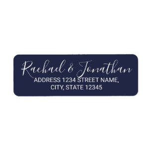 Moderne Script Nautical Navy Blue Hochzeit