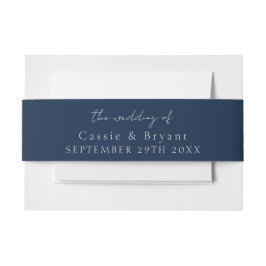 Moderne Script Navy Blue Hochzeit von Einladungsbanderole