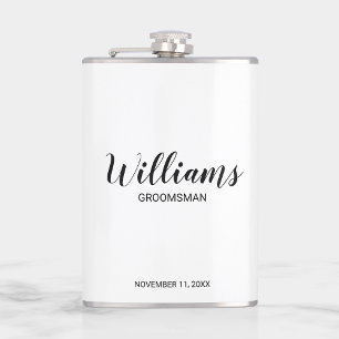 Moderne Script-Personalisierte Trauzeugen Flachmann