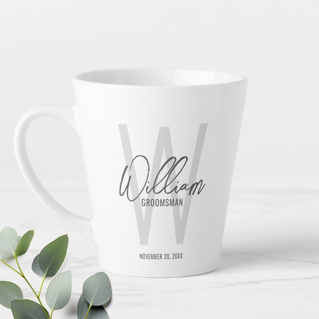 Moderne Script-Personalisierte Trauzeugen Milchtasse (Von Creator hochgeladen)