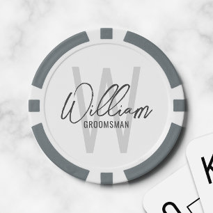 Moderne Script-Personalisierte Trauzeugen Pokerchips