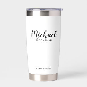 Moderne Script-Personalisierte Trauzeugen Thermobecher