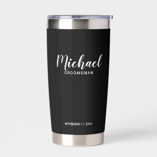 Moderne Script-Personalisierte Trauzeugen Thermobecher