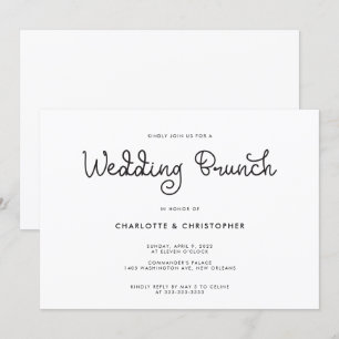 Moderne Script Post Mariage Brunch Invitation