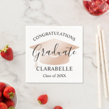 Moderne Script-Rose Gold Custom Graduation Party