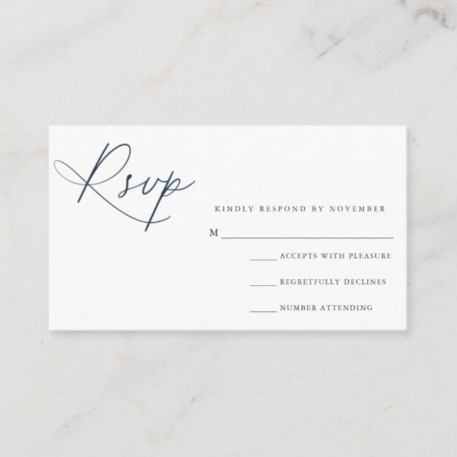 Moderne Script-RSVP-Karte Begleitkarte (Vorderseite)