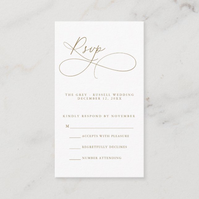 Moderne Script-RSVP-Karte Begleitkarte (Vorderseite)