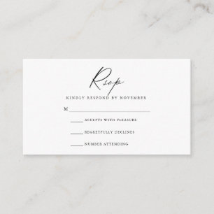 Moderne Script-RSVP-Karte Begleitkarte