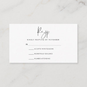 Moderne Script-RSVP-Karte Begleitkarte