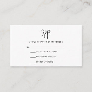 Moderne Script-RSVP-Karte Begleitkarte