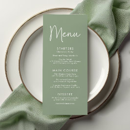 Moderne Script-Sage Oh Baby Simple Baby Dusche Menükarte