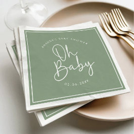 Moderne Script-Sage Oh Baby Simple Baby Dusche Serviette