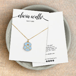 Moderne Script-Schwarz-weiße Necklace-Display-Kart