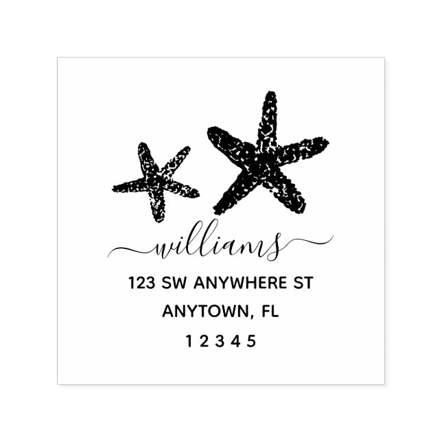 Moderne Script Starfish Rücksendeadresse Personali Permastempel (Design)