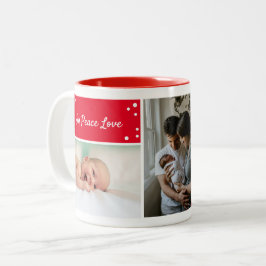 Moderne Script Typografie Weihnachten Rotes Foto Zweifarbige Tasse
