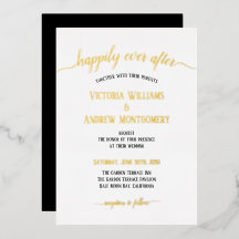 Moderne Script Typografy Black Gold Wedding