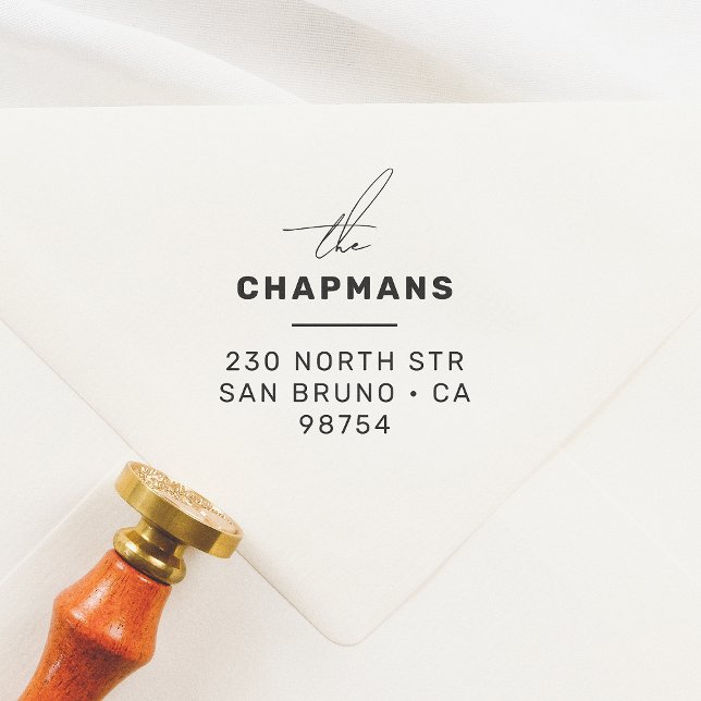 Moderne Script & Typografy Personalisiert Address Permastempel (Von Creator hochgeladen)