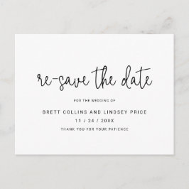 Moderne Script Typografy Wedding ist Save the Date Ankündigungspostkarte