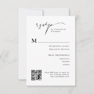 Moderne Script UAWG QR Code Wedding Response Card RSVP Karte