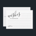 Moderne Script Wedding Advice and Wishings Card Hinweiskarte<br><div class="desc">Fügen Sie Ihrer Hochzeit eine persönliche Touch mit einem modernen Skript Hochzeitsratschlag und Wunschkarte hinzu. Diese Ratgeber-Karte zeigt Titel im modernen,  schwarz-kalligraphischen Schriftart-Stil und Details in schwarz-modernen Sans Serif Schriftart Stil auf weißem Hintergrund. Ideal für Hochzeiten,  Babydusche,  Geburtstagsparty,  Brautparty,  Junggeselinnen-Abschied und alle besondere Anlässe.</div>