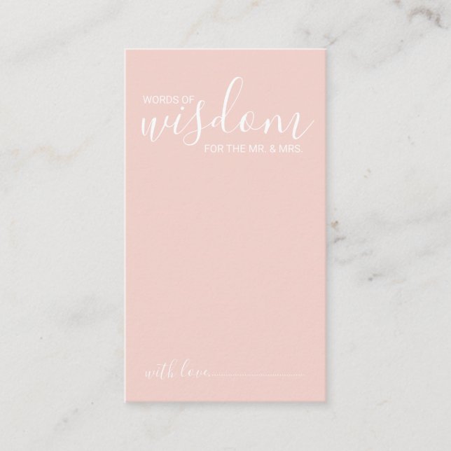 Moderne Script Wedding Advice and Wishings Card Hinweiskarte (Vorderseite)
