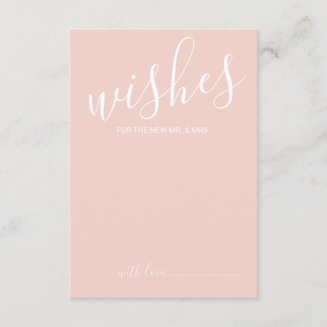 Moderne Script Wedding Advice and Wishings Card Hinweiskarte (Vorderseite)