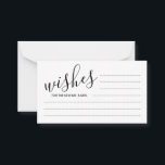 Moderne Script Wedding Advice and Wishings Card Hinweiskarte<br><div class="desc">Fügen Sie Ihrer Hochzeit eine persönliche Touch mit einem modernen Skript Hochzeitsratschlag und Wunschkarte hinzu. Diese Ratgeber-Karte zeigt Titel im modernen,  schwarz-kalligraphischen Schriftart-Stil und Details in schwarz-modernen Sans Serif Schriftart Stil auf weißem Hintergrund. Ideal für Hochzeiten,  Babydusche,  Geburtstagsparty,  Brautparty,  Junggeselinnen-Abschied und alle besondere Anlässe.</div>