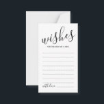 Moderne Script Wedding Advice and Wishings Card Hinweiskarte<br><div class="desc">Fügen Sie Ihrer Hochzeit eine persönliche Touch mit einem modernen Skript Hochzeitsratschlag und Wunschkarte hinzu. Diese Ratgeber-Karte zeigt Titel im modernen,  schwarz-kalligraphischen Schriftart-Stil und Details in schwarz-modernen Sans Serif Schriftart Stil auf weißem Hintergrund. Ideal für Hochzeiten,  Babydusche,  Geburtstagsparty,  Brautparty,  Junggeselinnen-Abschied und alle besondere Anlässe.</div>
