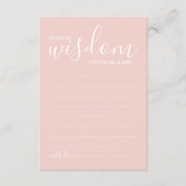 Moderne Script Wedding Advice and Wishings Card Hinweiskarte (Vorderseite)
