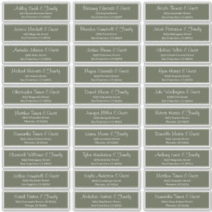 Moderne Script Wedding Guest Names Adresse Aufkleber