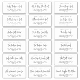 Moderne Script Wedding Holiday Mailing Labels