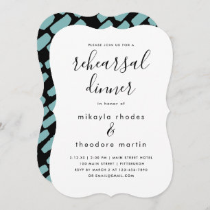 Moderne Script Wedding Probe Dinner Card Einladung