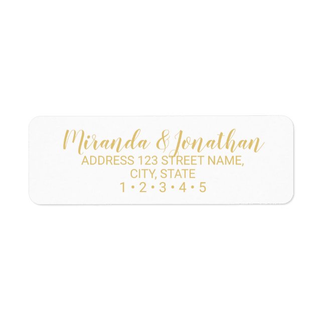Moderne Script White and Gold Hochzeit (Vorne)