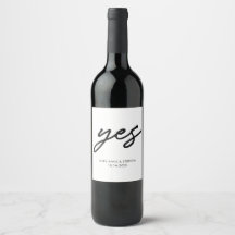 Moderne Script Yes Verlobung Wedding Party