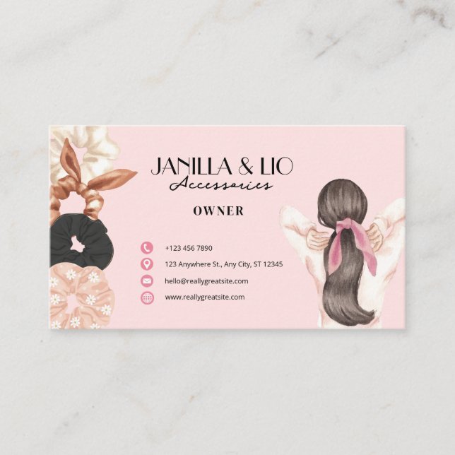Moderne Scrunchie Business Card Visitenkarte (Vorderseite)