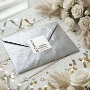 Moderne sechzig und fantastisch fette Geburtstagsf Quadratischer Aufkleber