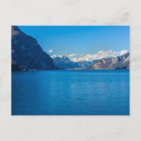 Moderne Seeblick-Flachbild-Postkarte