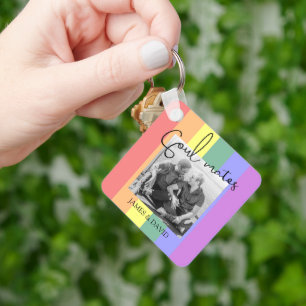 Moderne Seelenverwandte LGBT Foto Schlüsselanhänger