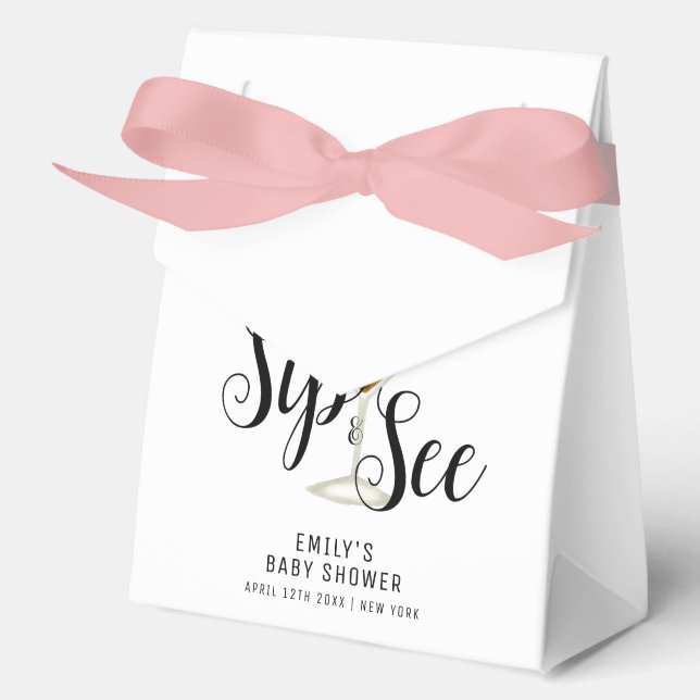 Moderne Seifenspuldusche und Martini Cocktail Baby Geschenkschachtel (Vorderseite)