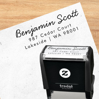 Moderne selbstfärbende Versandadressestempel Permastempel