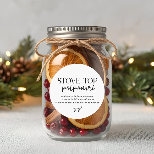Moderne selbstgemachte Weihnachts-Stovetop-Potpour Runder Aufkleber (Von Creator hochgeladen)