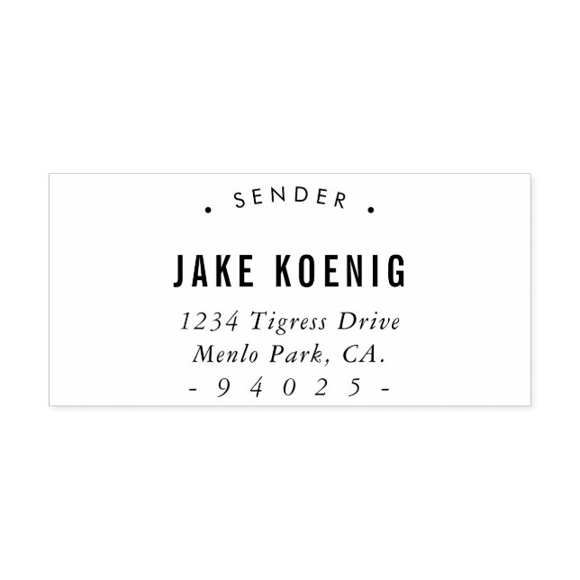 MODERNE SELBSTPRE-ADRESSE-Rückkehr vom Sender Gummistempel (Prägung)